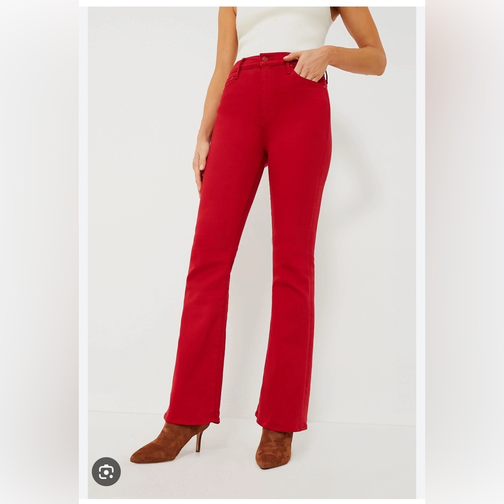 Mother High Waisted Weekender Skimp in Haute Red